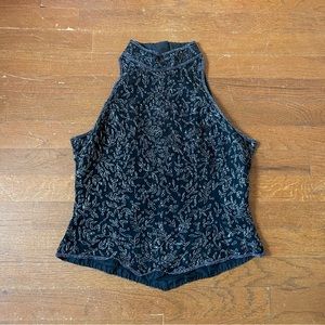 Vintage Beaded Silk Halter Top